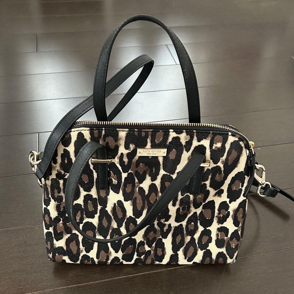 Kate Spade leopard print purse, good used condition